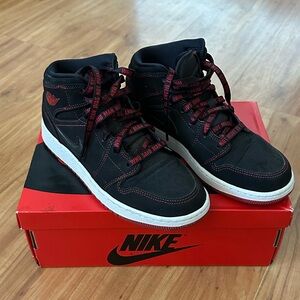 Jordan Kids Black and Red Mid-Top Sneakers